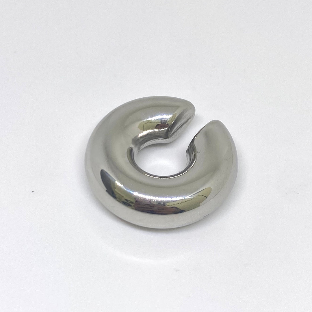 Ear cuff Carolina chunky liso de acero inoxidable - AMATINA Joyería