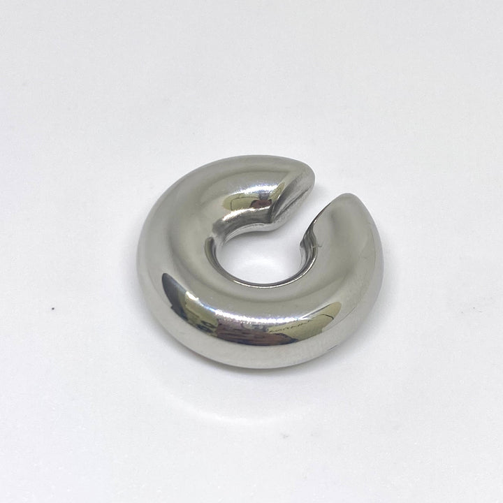 Ear cuff Carolina chunky liso de acero inoxidable - AMATINA Joyería