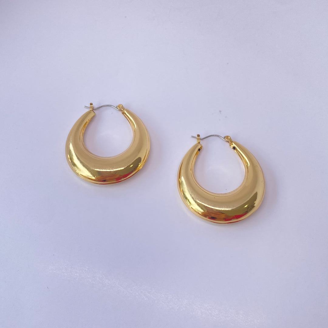 Arracadas Daniela chunky ovaladas con chapa de oro - AMATINA Joyería