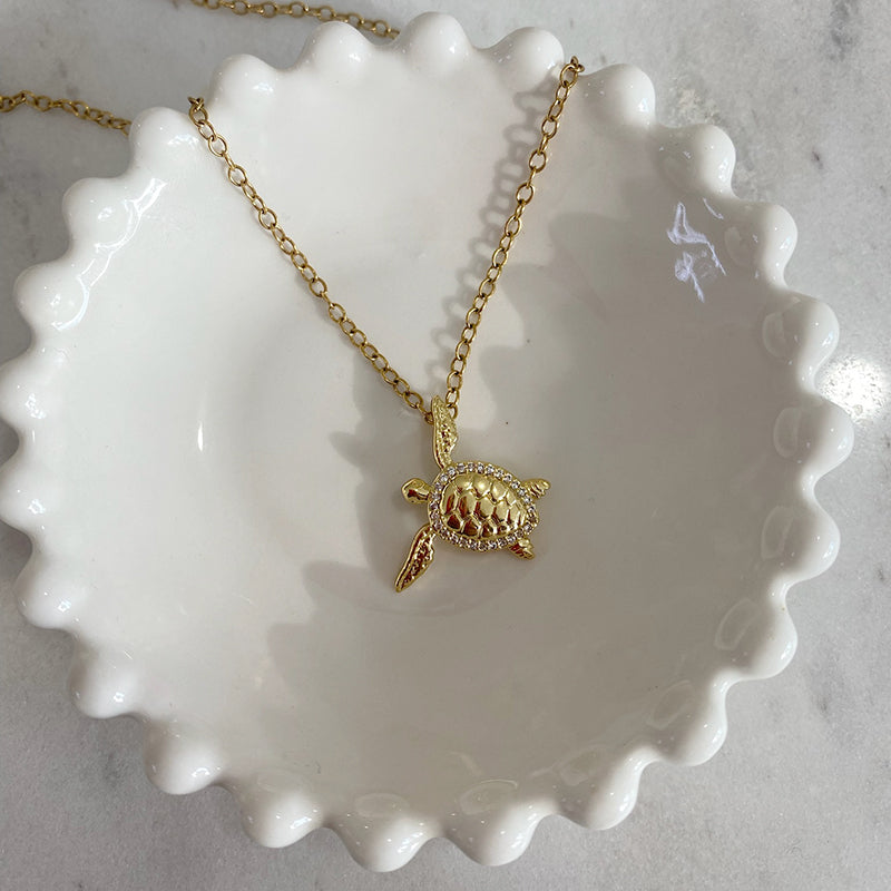 Collar Tortuga de oro laminado de 18K