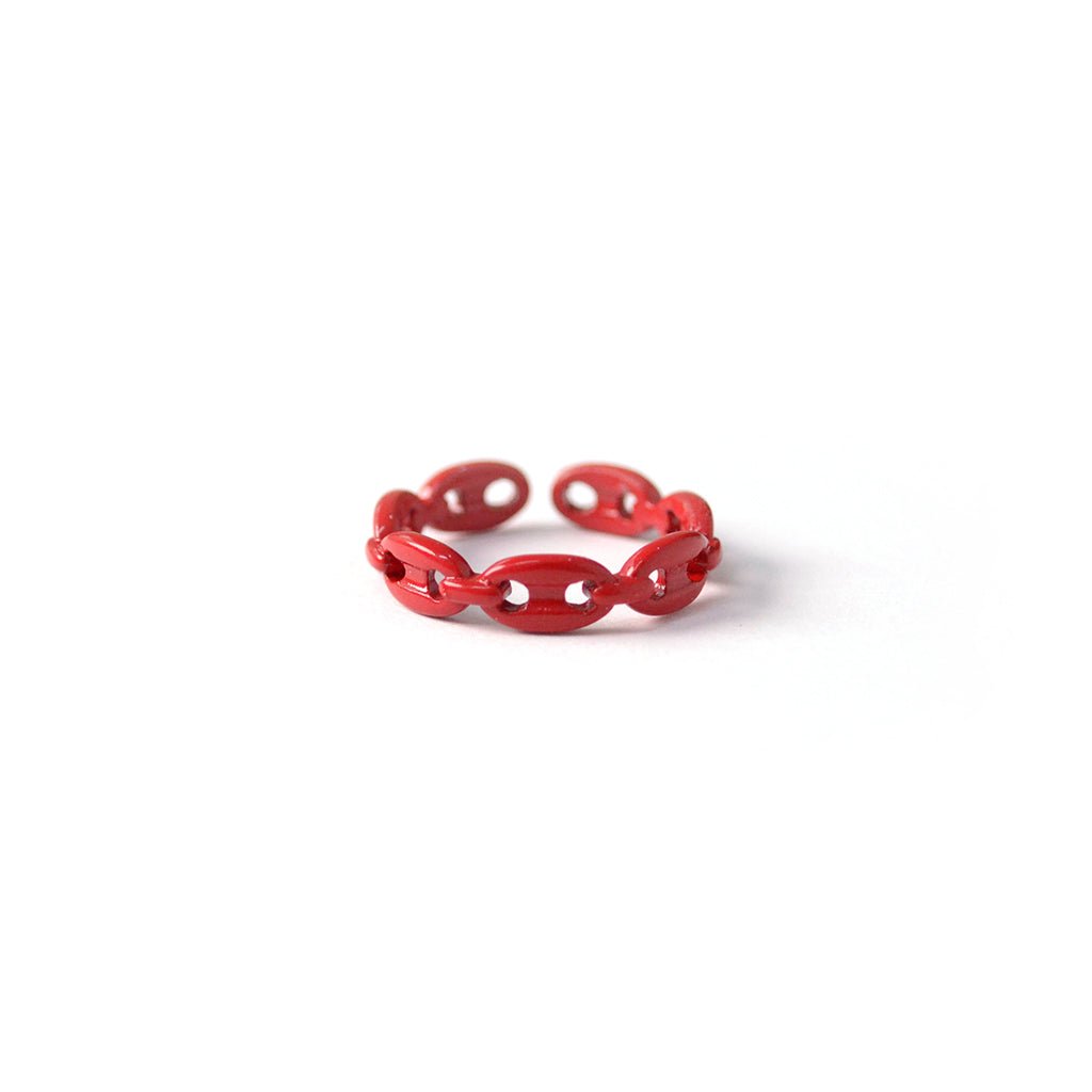 Anillo Cadena Rojo - AMATINA Joyería