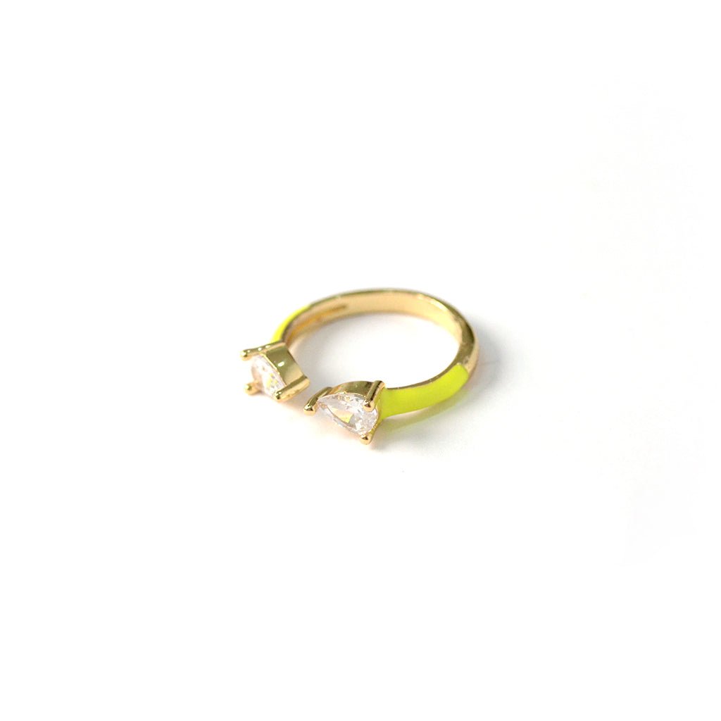 Anillo Darlene con chapa de oro de 18K y zirconias - AMATINA Joyería