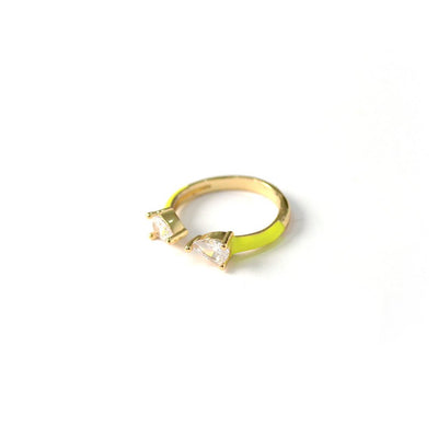 Anillo Darlene con chapa de oro de 18K y zirconias - AMATINA Joyería