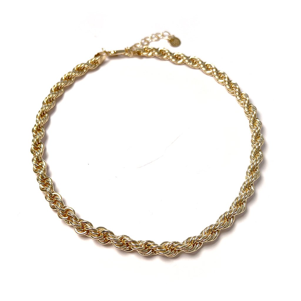 Cadena Dinorah Chunky estilo tosal tipo choker con oro laminado de 18K - AMATINA Joyería