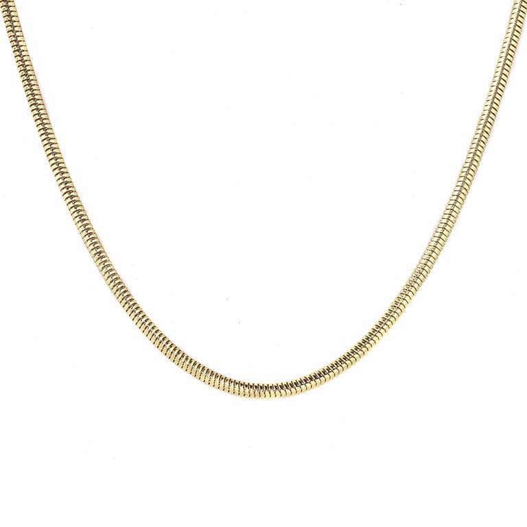 Collar Marla de cadena redonda con movimiento chapada en oro 18K - AMATINA Joyería