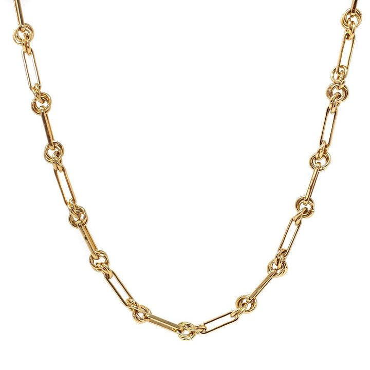 Collar Roberta con chapa de oro de 18K con eslabones gruesos y nudos - AMATINA Joyería