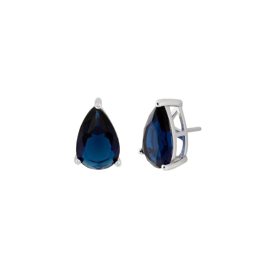Aretes Gaby de zirconia de plata con baño de rodio