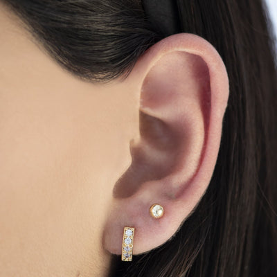 Piercing Andrea de oro de 10K en forma esfera - AMATINA Joyería