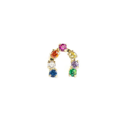 Piercing Carmen de oro de 10K en forma de herradura con zirconias de colores - AMATINA Joyería