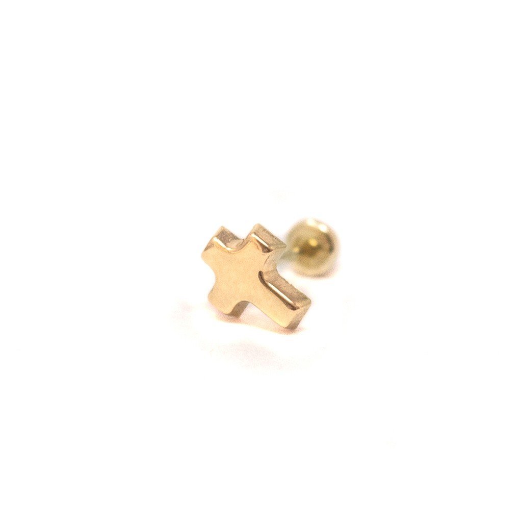 Piercing Cruz de oro de 10K en forma de cruz - AMATINA Joyería