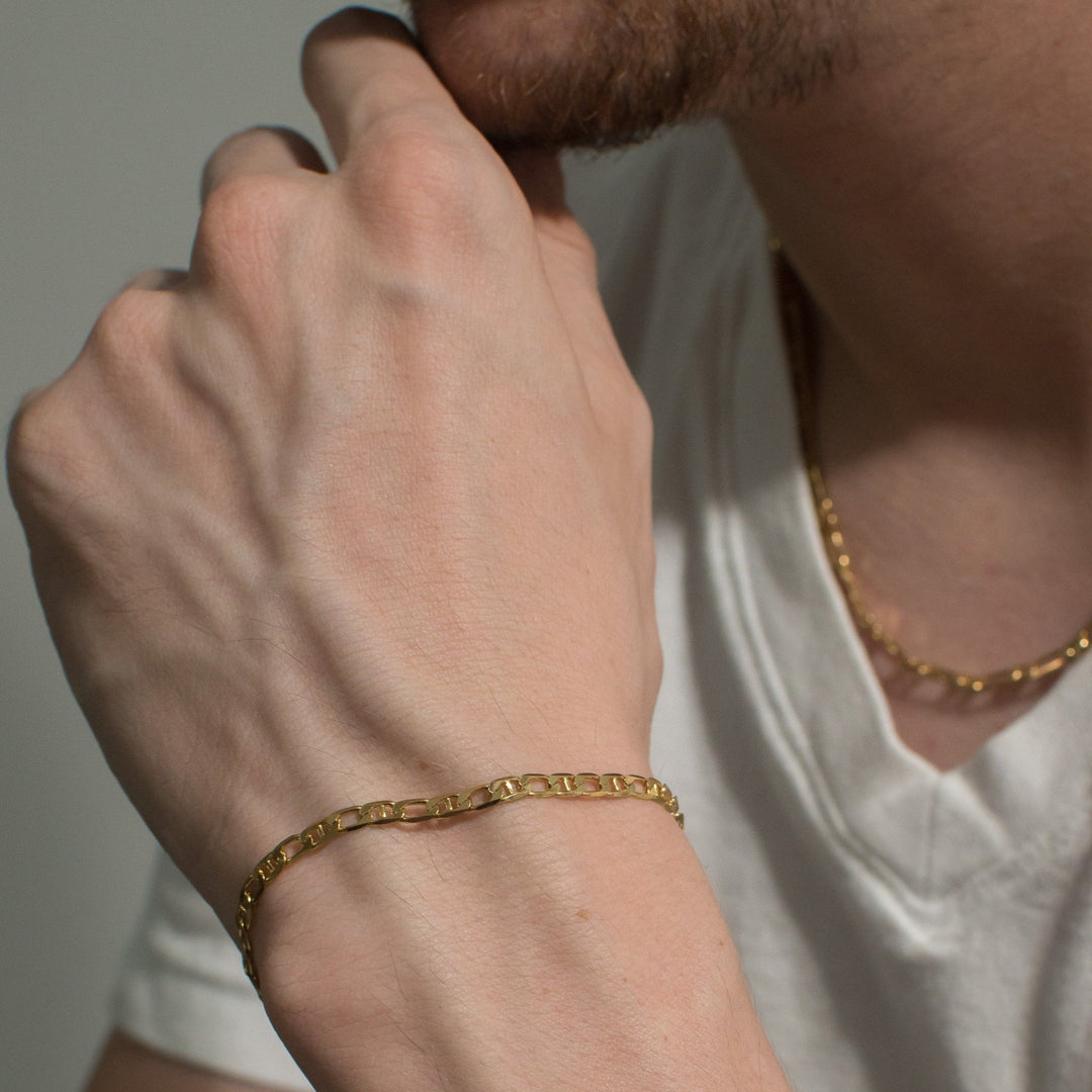 Pulsera Estela unisex con chapa de oro de 18K - AMATINA Joyería