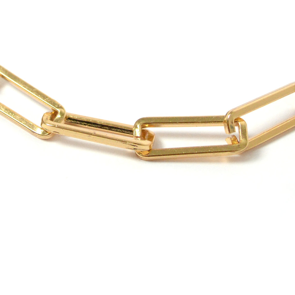 Pulsera Isabel de eslabones rectangulares con chapa de oro de 18K - AMATINA Joyería