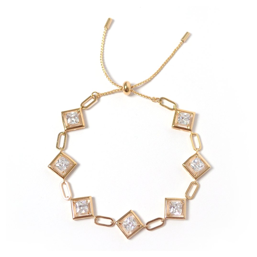 Pulsera Tiana de oro laminado 18K con zirconias - AMATINA Joyería