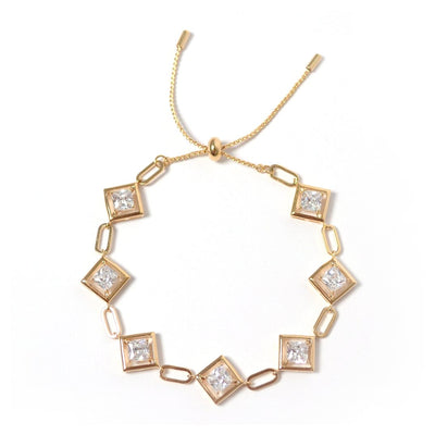 Pulsera Tiana de oro laminado 18K con zirconias - AMATINA Joyería