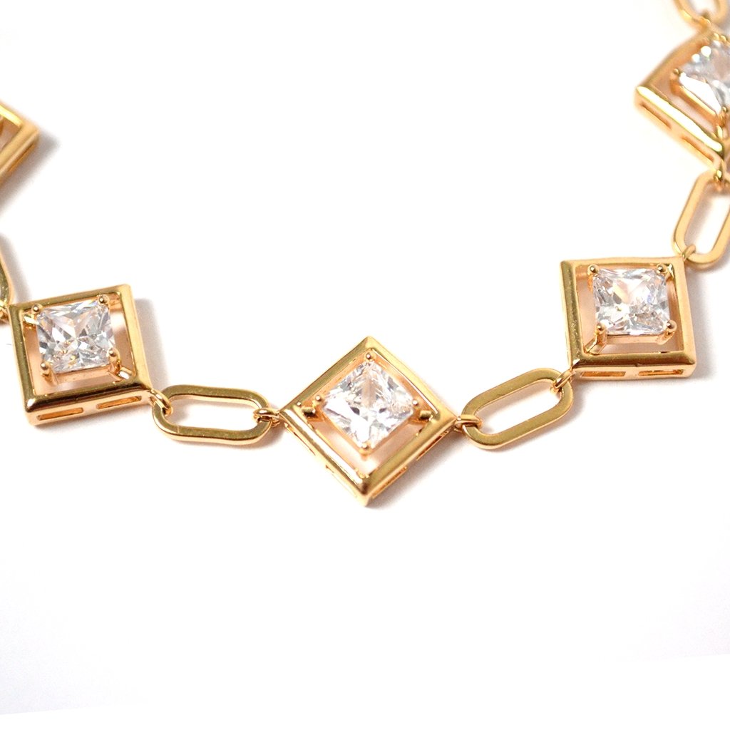 Pulsera Tiana de oro laminado 18K con zirconias - AMATINA Joyería